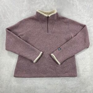 Kuhl Alf Wear Women M Purple Alfpaca Fleece Quarter Zip Pullover Sweater Vintage
